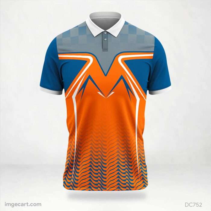 Blue and Orange Gray Jersey Design