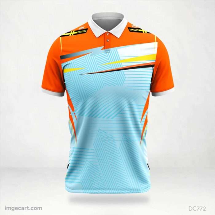 Orange and Sky-Blue Jersey Design