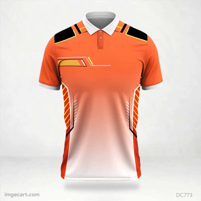 Orange and Black White Jersey Design