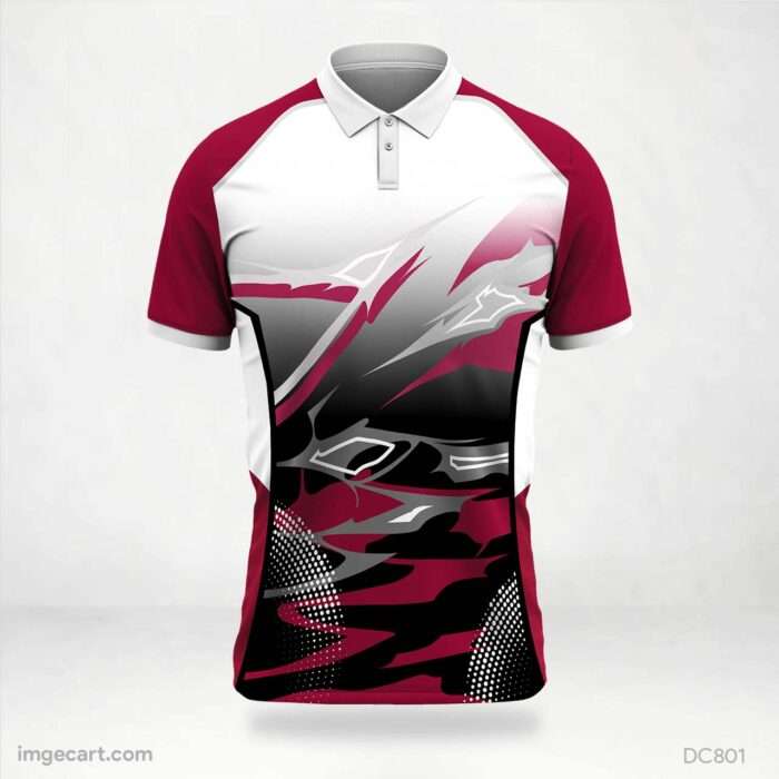 Black and Meron White Jersey Design