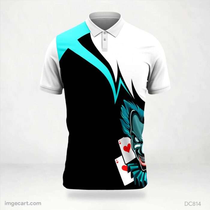 Black and Sky-Blue Joker Jersey Design