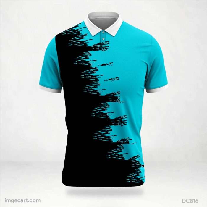 Black and Sky-Blue Jersey Design