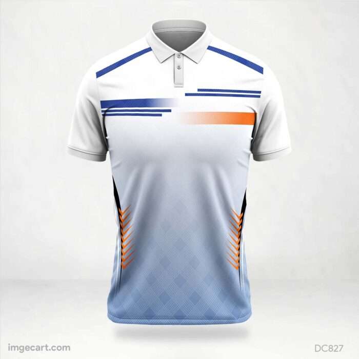 White and Blue Orange Jersey Design