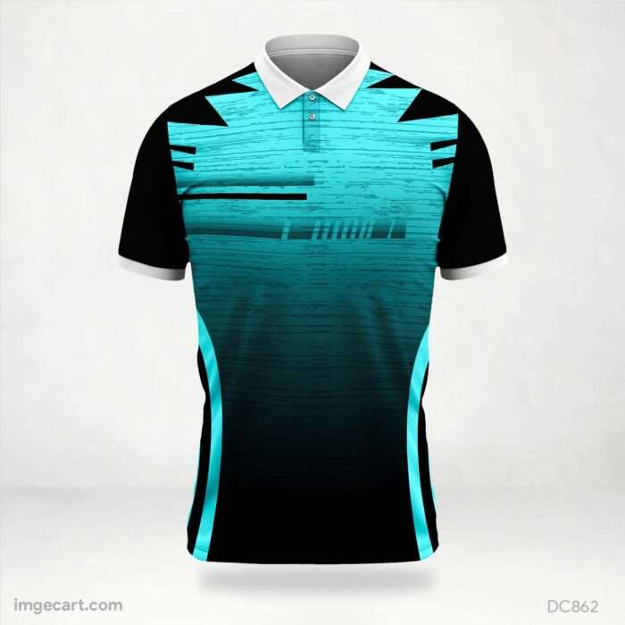 Cyan and Black Jersey Design