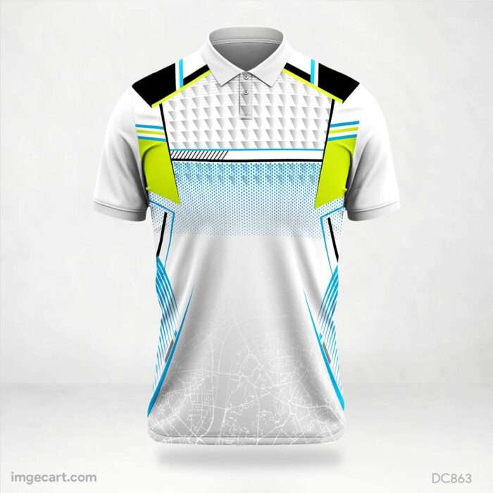 White and Blue Green Jersey Design