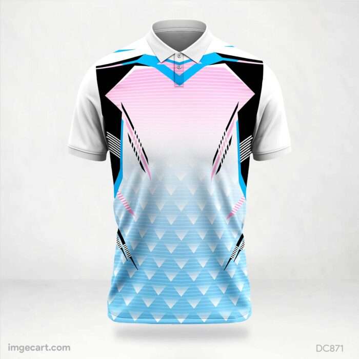 Sky-Blue and Pink Jersey Design