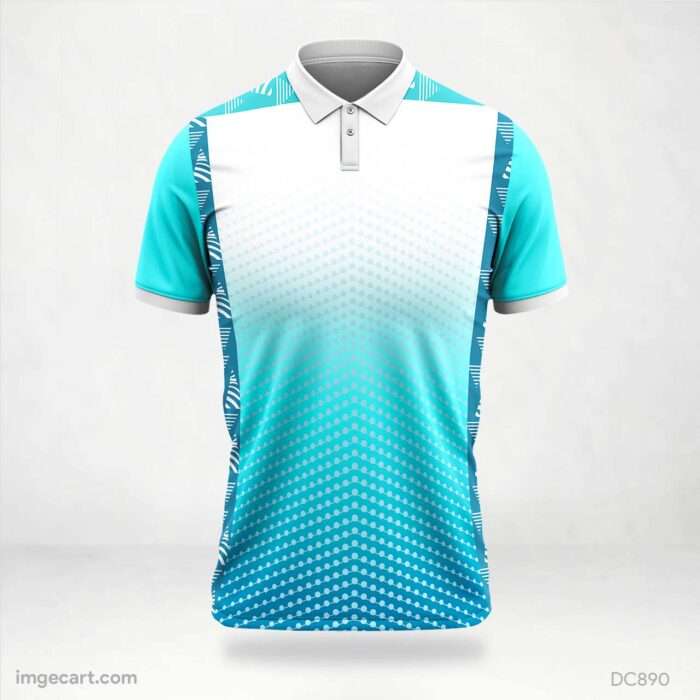 White and Cyan Jersey Design