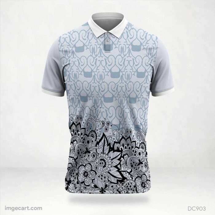 Black and Gray Flower Jersey Design