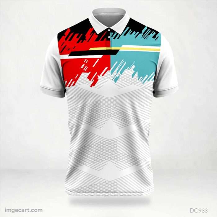 White and Blue Red Jersey Design