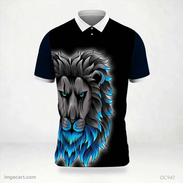 Black and Gray Lion Jersey Design