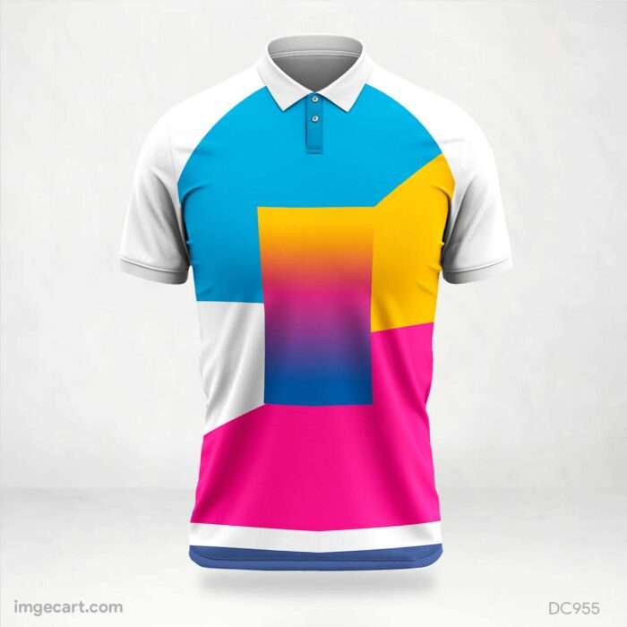 White and Blue Pink Jersey Design