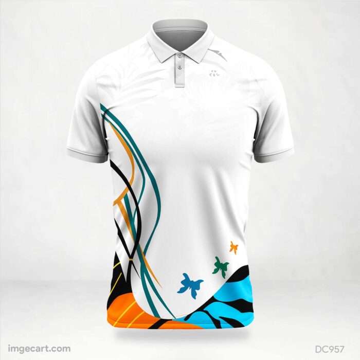 White and Green Orange Jersey Design