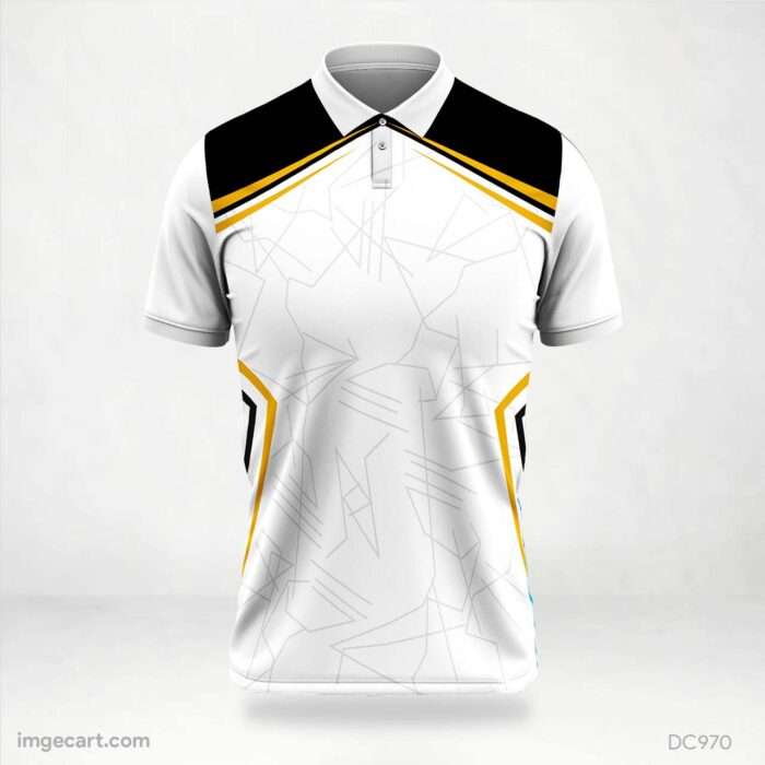 White and Black Yellow Jersey Design