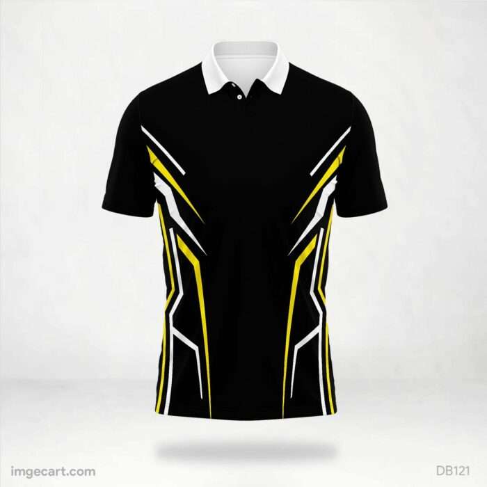 Black and Yellow Strike Jersey Design