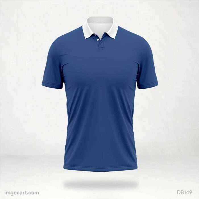 Solid Blue Polo Jersey Design.