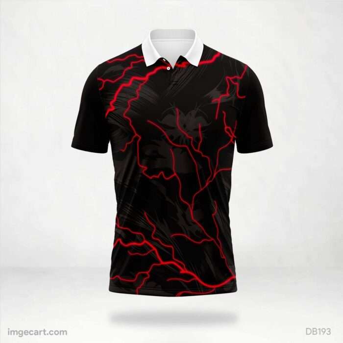 Black and Red Lightning Jersey Design