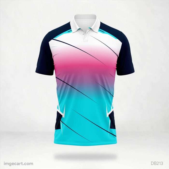 Navy Blue, Pink, and Teal Gradient Jersey Design