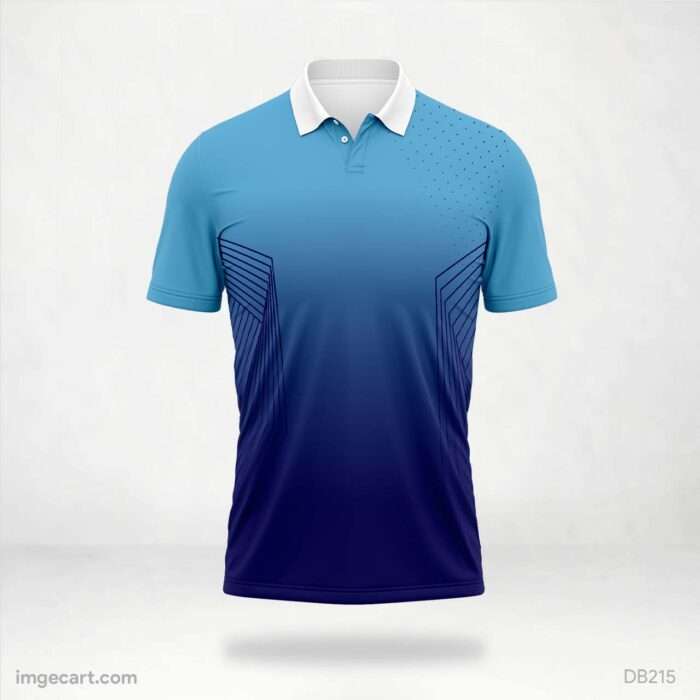 Light Blue to Dark Blue Gradient Jersey Design