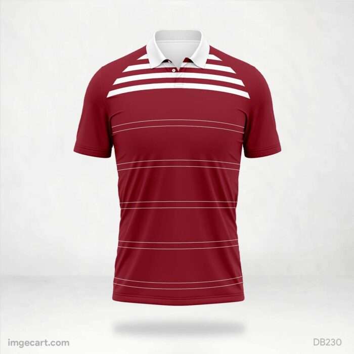 Maroon and White Stripes Jersey Design