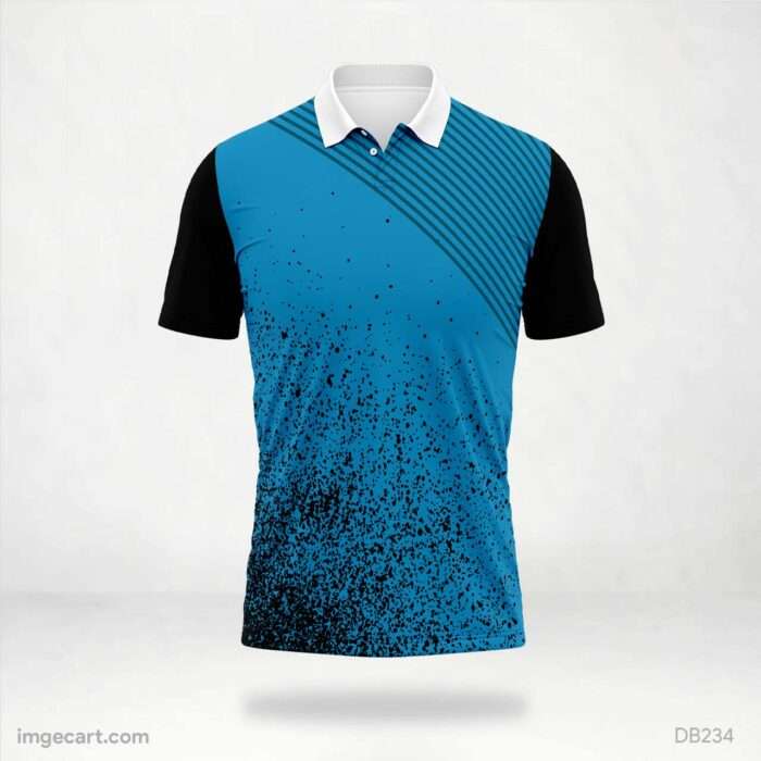 Blue and Black Splatter Jersey Design