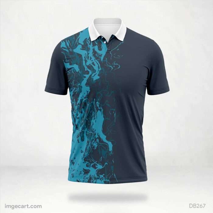 Dark Grey and Cyan Swirl Jersey design