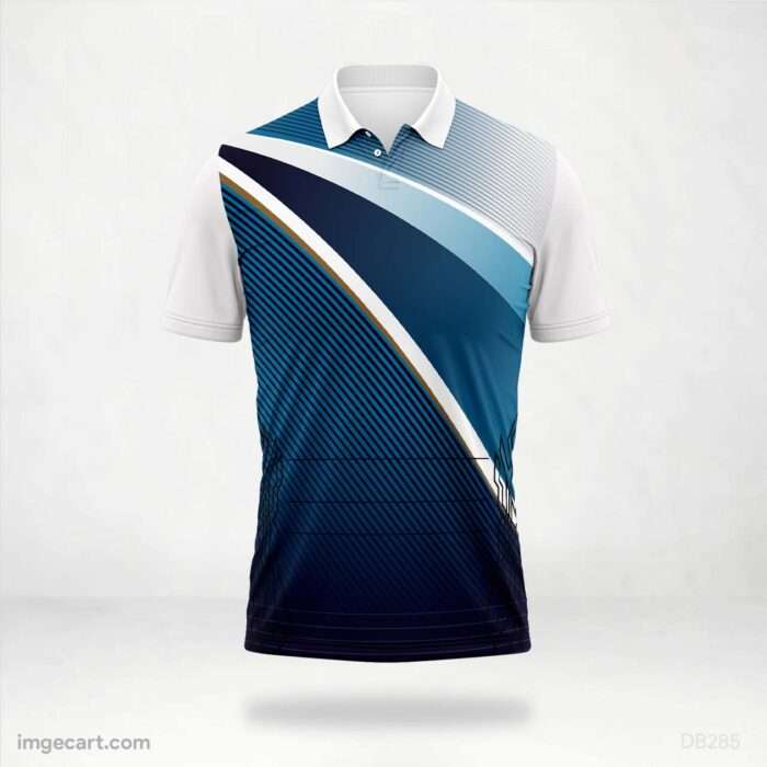 White and Blue Diagonal Stripes Jersey design