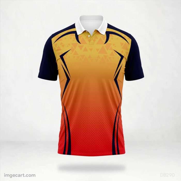 Orange and Navy Geometric Accent Jersey design