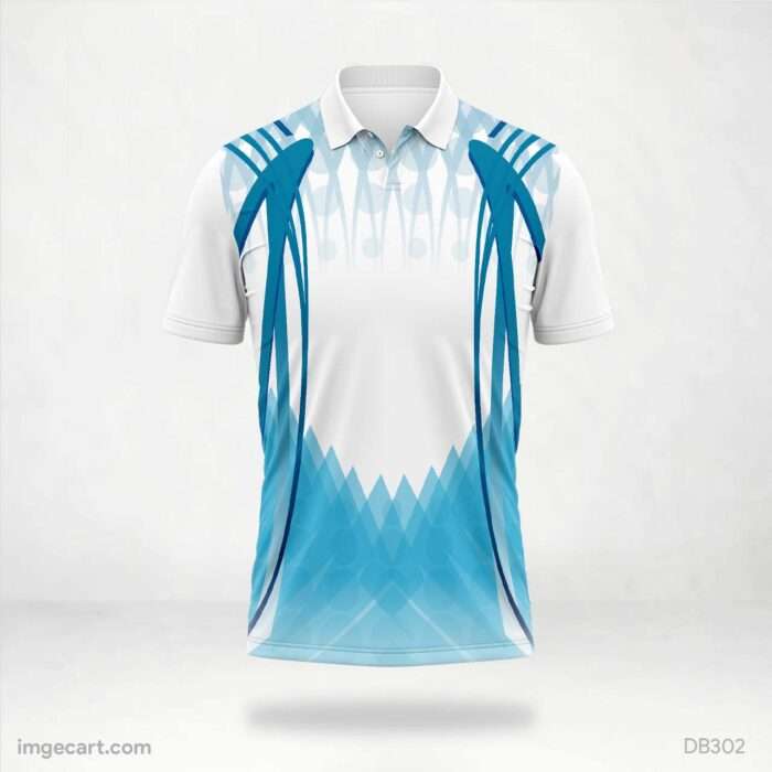 White and Blue Abstract Jersey Design