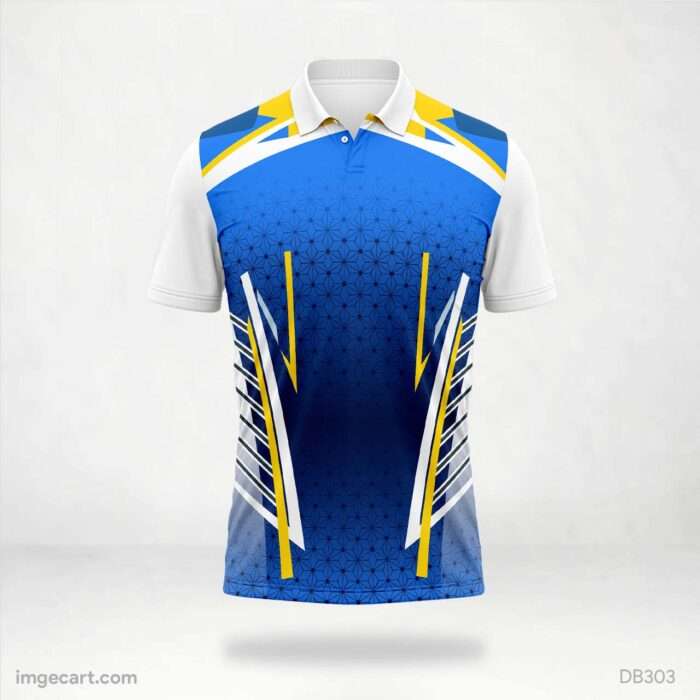 Blue White Yellow Pattern Jersey Design