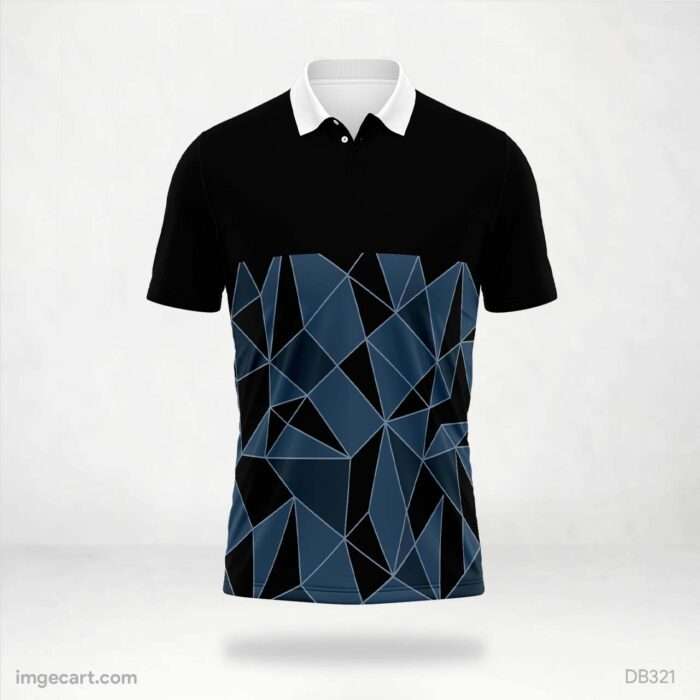 Black and Blue Geometric Jersey Design