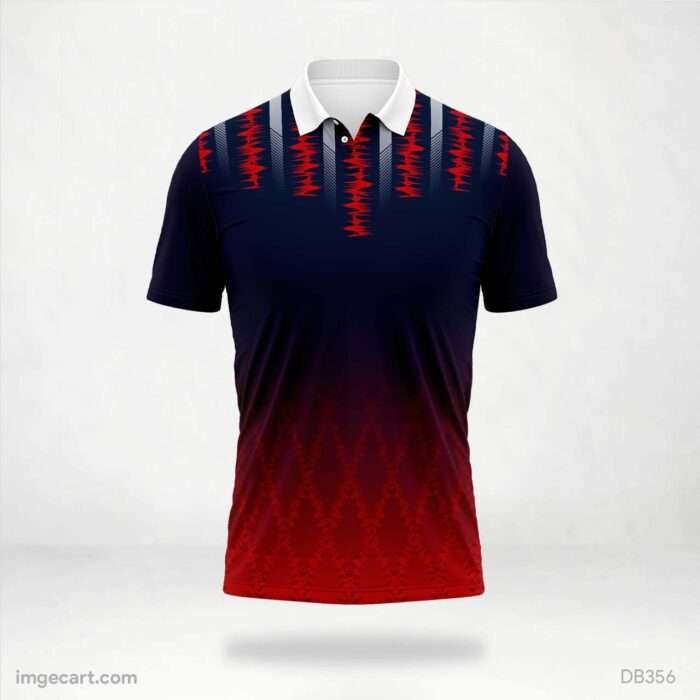 Red and Navy-Blue Line Jersey Design