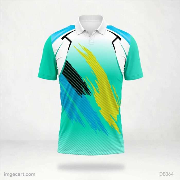 Teal Brush Stroke Jersey Design