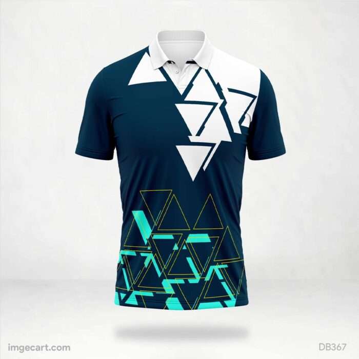 Blue and White Triangle Jersey Design