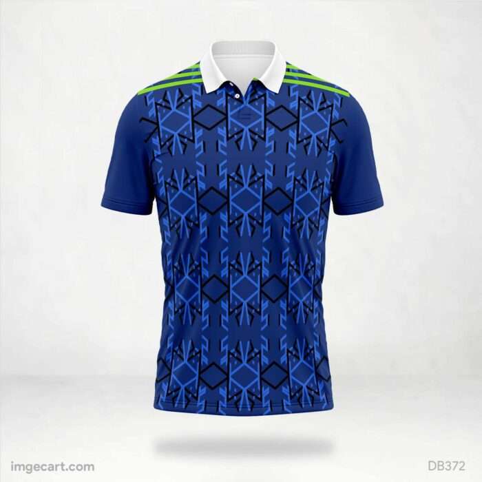 Blue Geometric Pattern Jersey Design