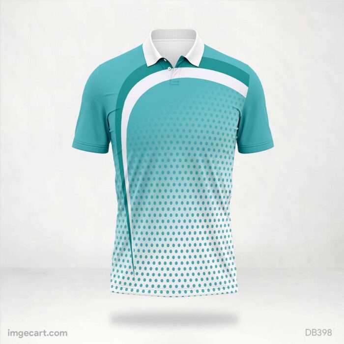Teal and White Curve Jersey design