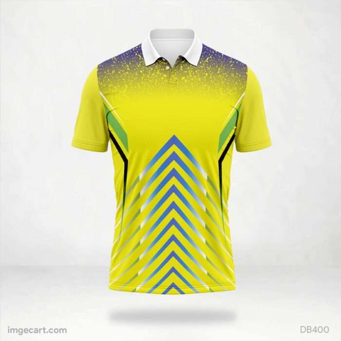Yellow and Blue Striped Polo Jersey design
