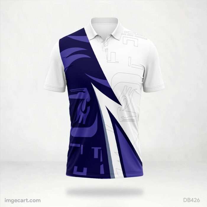 White and Purple Abstract Graphic Jersey design