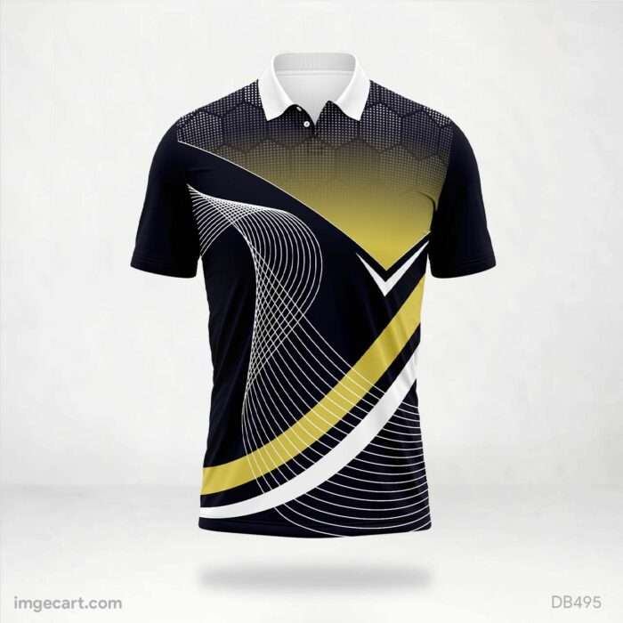Black and Gold Curve Detail Jersey Design