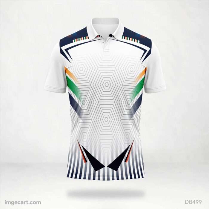 White Hexagon Detail Jersey Design