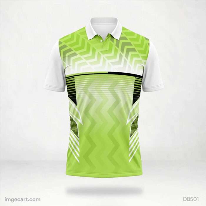 Green and White Chevron Jersey design