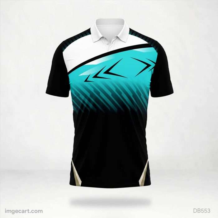 Dynamic Teal and Black Jersey design