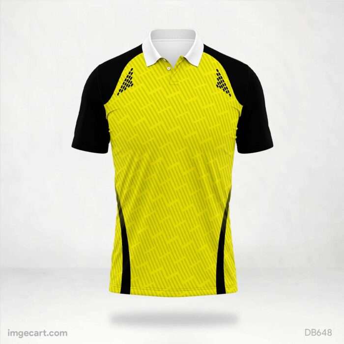 High-Visibility Yellow and Black Cricket Jersey design.