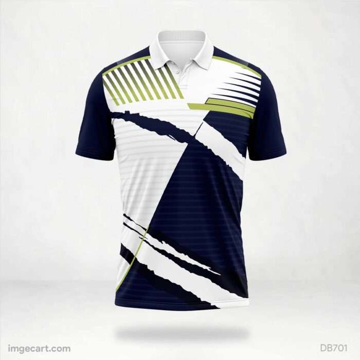 Navy and White Abstract Jersey Design