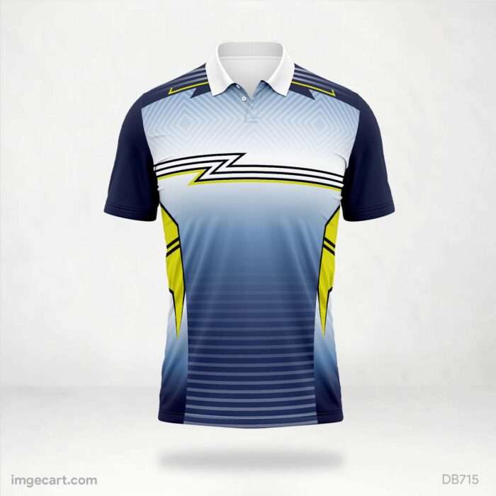 Blue Gradient with Yellow Detail Jersey Design