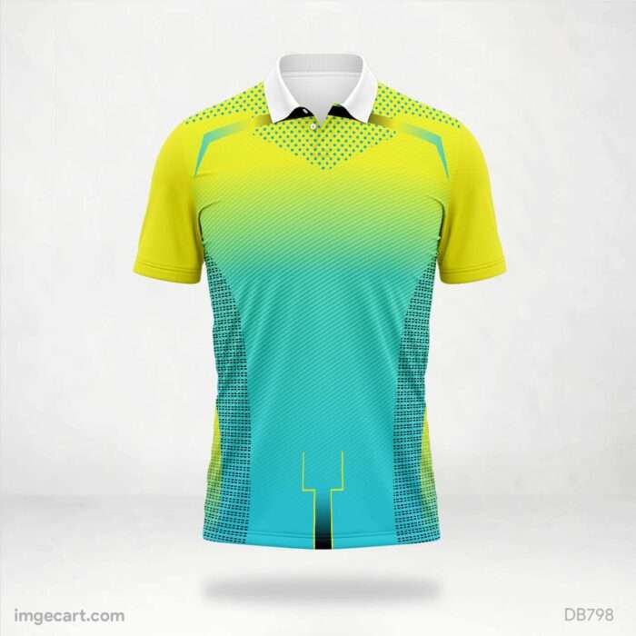 Yellow and Teal Gradient Jersey Design