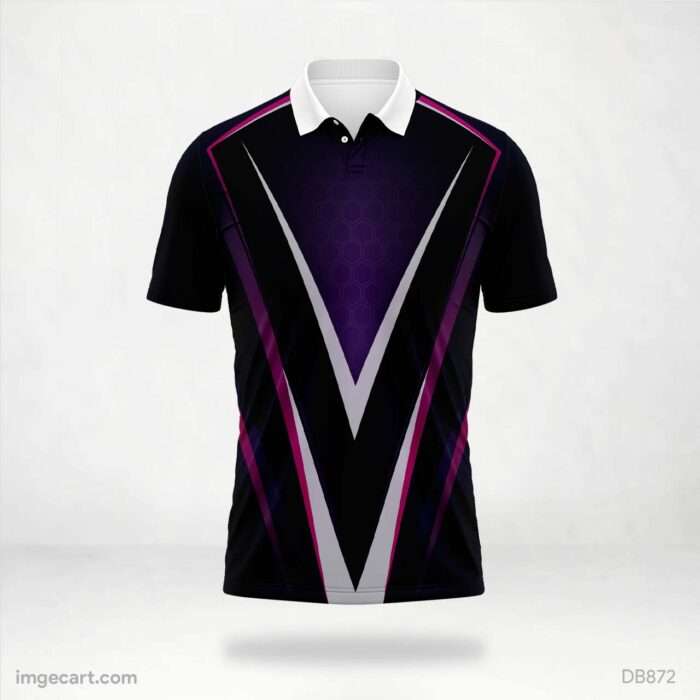 White with Black Dot Abstract Jersey design.
