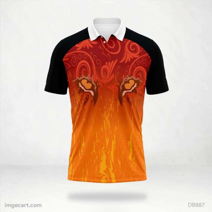 Black and Red Geometric Gradient Jersey design.