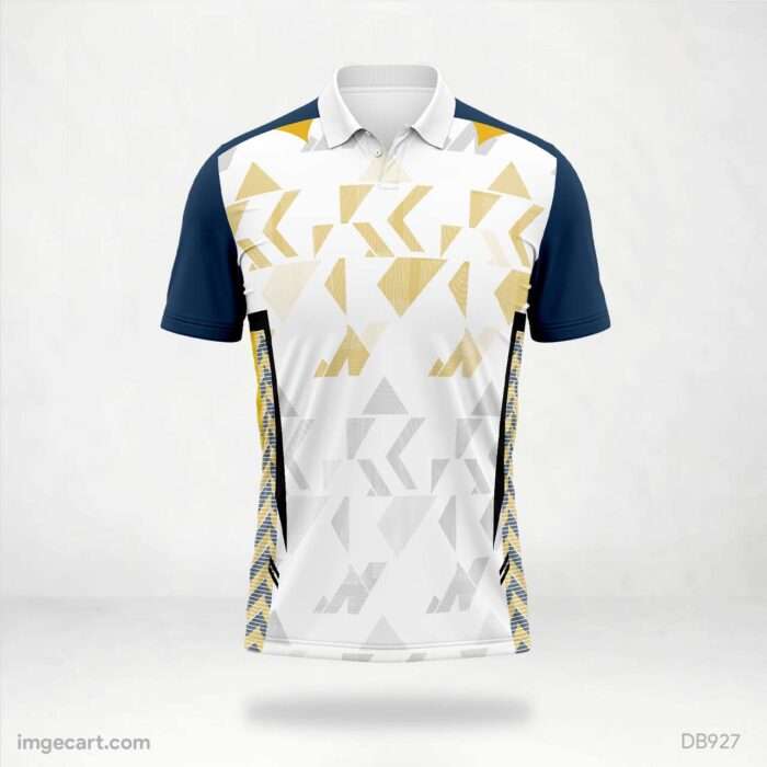 White and Geometric Pattern Jersey design