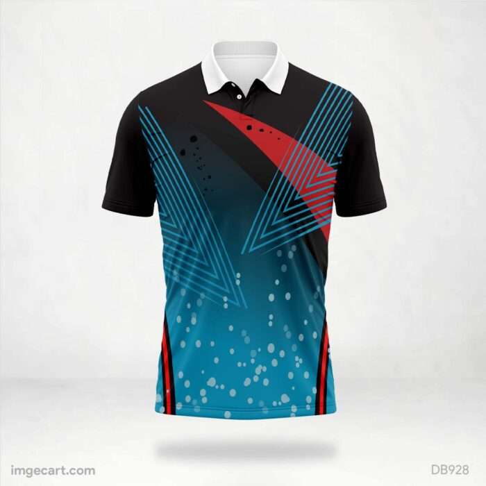 Black and Blue Abstract Triangle Jersey design