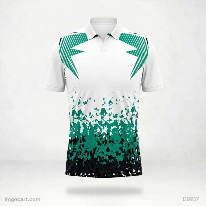 Green and Black Splatter Jersey design